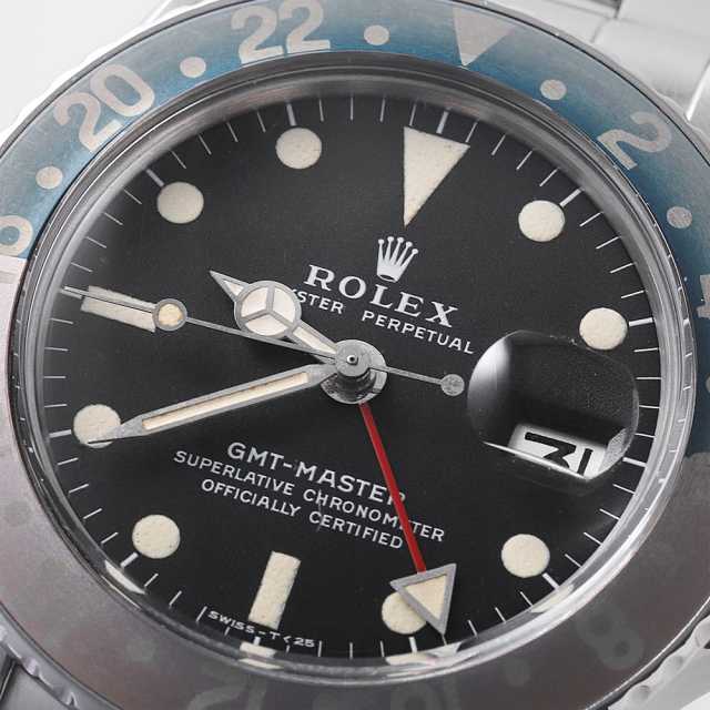 ロレックス GMTマスター 1675 ブラック マークIIダイアル Cal.1570ハック有 31番 アンティーク メンズ