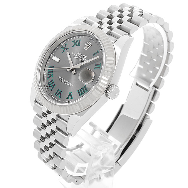 ロレックス デイトジャスト41 126334 グレー/グリーンローマ/5列/ジュビリーブレス 未使用 メンズ