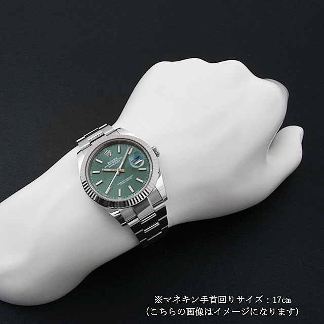 ロレックス デイトジャスト41 126334 ミントグリーン バー 3列 オイスターブレス ランダム番 新品 メンズ