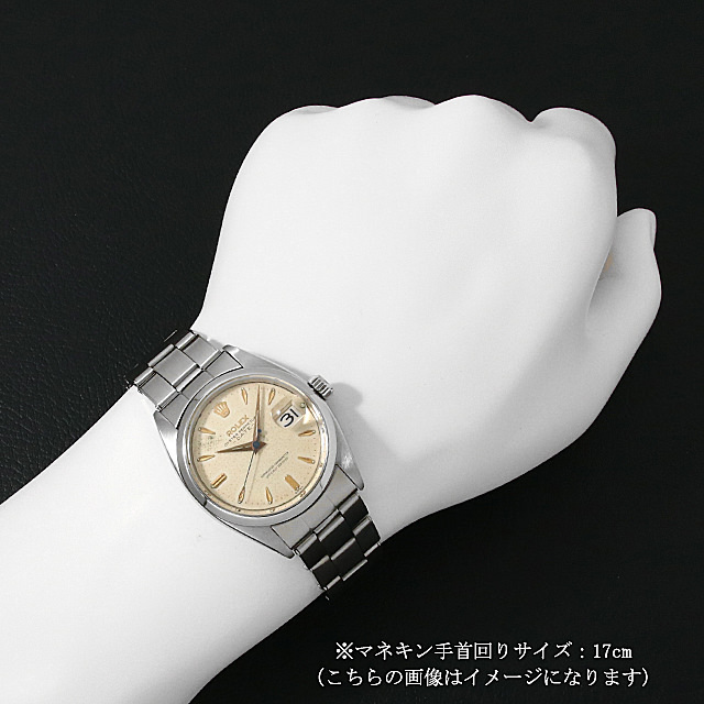 ロレックス オイスターパーペチュアル デイト 1500 アイボリー/バー アップライトロゴ アンティーク メンズ