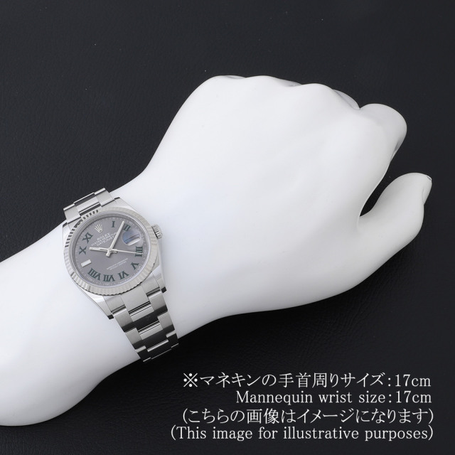ロレックス デイトジャスト36 126234 スレート (ダークロジウム グレー) グリーンローマ 3列 オイスターブレス ランダム番 新品 メンズ