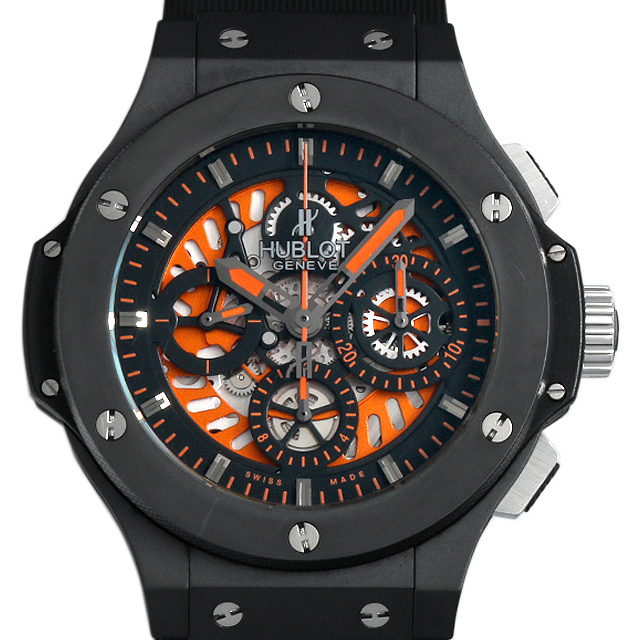 ウブロ アエロバン オールブラック オレンジ 世界限定500本 310.CI.1190.RX.ABO10 中古 メンズ