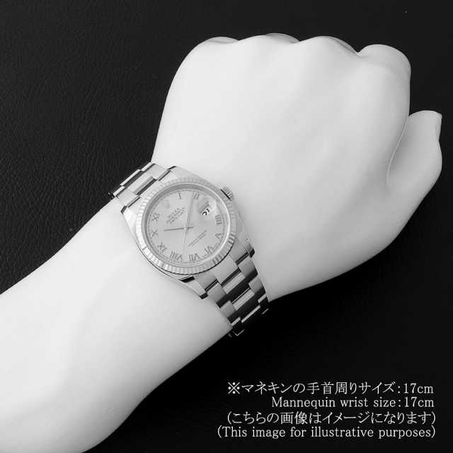 ロレックス デイトジャスト 116234 シルバー ローマ 3列 オイスターブレス ランダム番 中古 メンズ