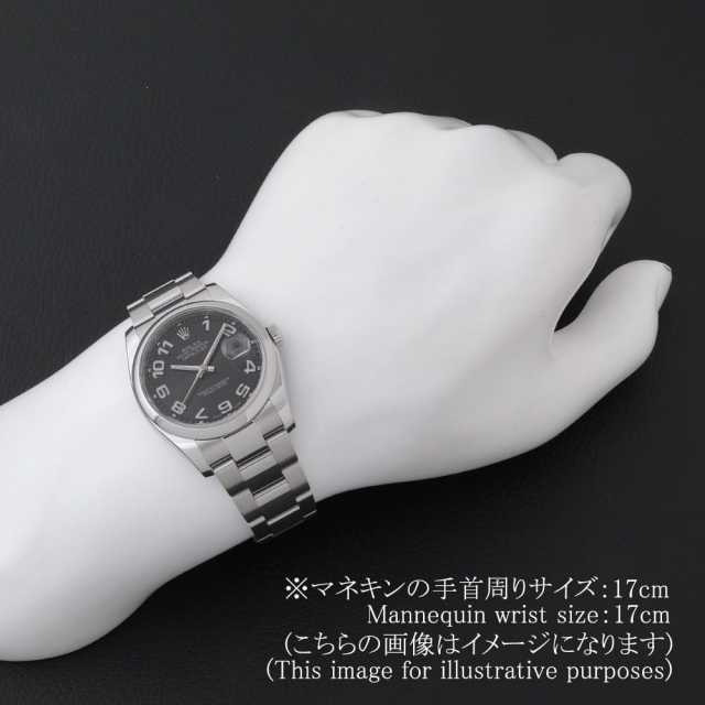 ロレックス デイトジャスト 116200 ブラック コンセントリック アラビア 3列 オイスターブレス ランダム番 中古 メンズ