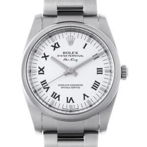 ロレックス オイスターパーペチュアル エアキング 114200 ホワイト/ローマ ランダムシリアル 中古 メンズ