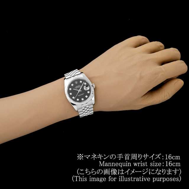 ロレックス デイトジャスト 10Pダイヤ 116234G ブラック 5列 ジュビリーブレス ランダム番 中古 メンズ
