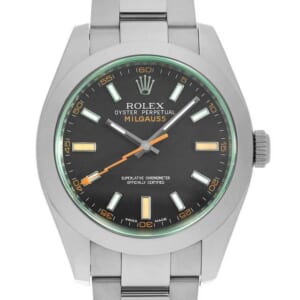 ロレックス ミルガウス グリーンガラス 116400GV ブラック ランダム番 中古 メンズ