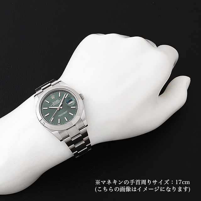 ロレックス デイトジャスト41 126300 ミントグリーン/ホワイトバー/3列/オイスターブレス 新品 メンズ