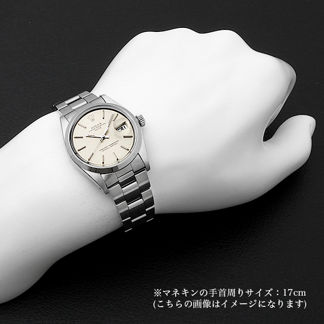 ロレックス オイスターパーペチュアル デイト 1500 シルバー/バー 55番 アンティーク メンズ