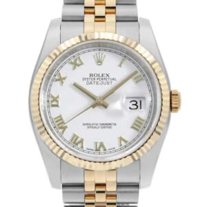 ロレックス デイトジャスト 116233 ホワイト ローマ 5列 ジュビリーブレス ランダム番 中古 メンズ