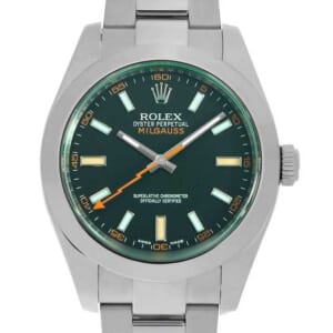 ロレックス ミルガウス グリーンガラス 116400GV ブラック ランダム番 中古 メンズ