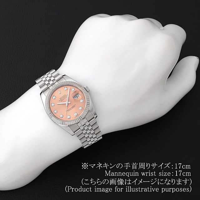ロレックス デイトジャスト 10Pダイヤ 116234G ピンク 5列 ジュビリーブレス M番 中古 メンズ