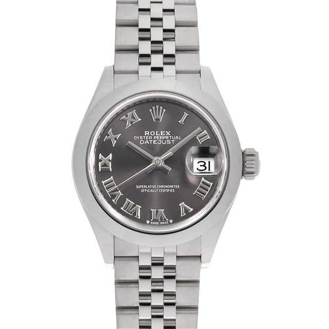 ロレックス デイトジャスト28 279160 ダークグレー ローマ 5列 ジュビリーブレス ランダム番 中古 レディース